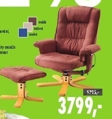 Luxusní relaxační masážní křeslo včetně podnožky