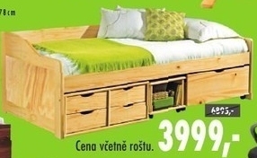 Postel s úložnými zásuvkami 8809