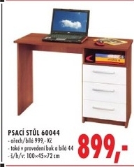 Psací stůl, ořech/bílá