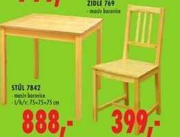 Stůl, masiv borovice