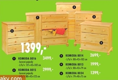 Komoda, masiv borovice různá provedení