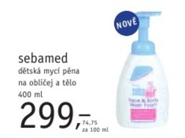 Sebamed, dětská mycí pěna na obličej a tělo