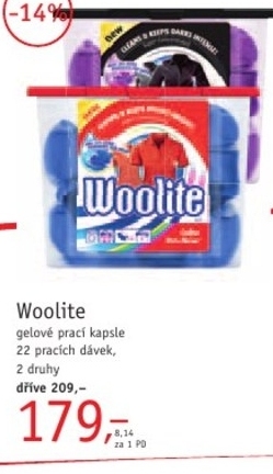 Woolite, gelové tablety 22 dávek