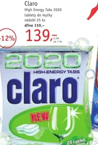 Claro High Energy Tabs 2020, tablety do myčky