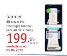 Garnier BB Cream 5v1, zmatňující tónovací péče