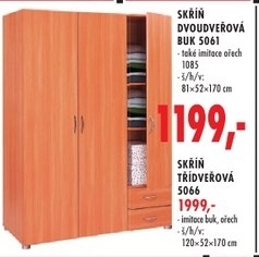 Skříň dvoudveřová, buk
