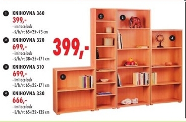 Knihovna, provedení buk 