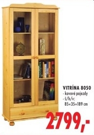 Vitrína, masivní borovice