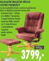 Relaxační masážní křeslo včetně podnožky