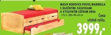 Marinella, postel s úložnými zásuvkami