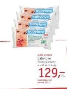 Babylove, vlhčené ubrousky 4x80kusů