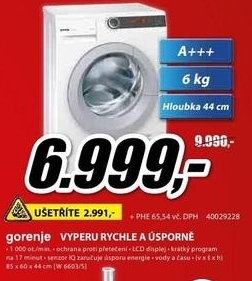 Automatická pračka GORENJE na 6 kg prádla