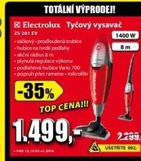 tyčový vysavač prachu ELECTROLUX 1400W