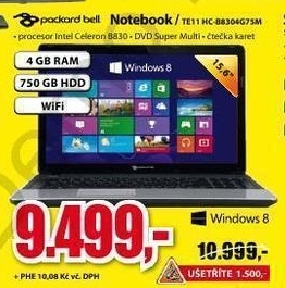 notebook PACKARD BELL TE11 HC-88304G75M
