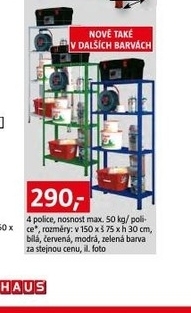 regál kovový do 50 kg na polici