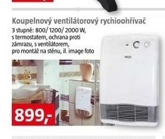elektrický koupelnový ventilátorový rychloohřívač 