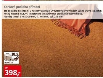 přírodní korková podlaha 