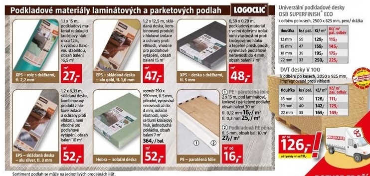 podkladové materiály podlah