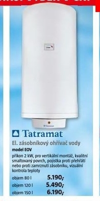 elektrický ohřívač vody TATRAMAT