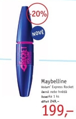 Maybelline Volum´Express Rocket, černá nebo hnědá řasenka