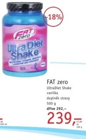 FAT zero UltraDiet Shake vanilka, doplněk stravy