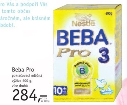 Beba Pro, pokračovací mléčná výživa