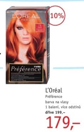 L´Oráal Préférence, barva na vlasy