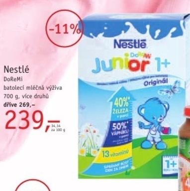 Nestlé DoReMi, batolecí mléčná výživa