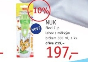 NUK Flexi Cup, láhev s měkkým brčkem