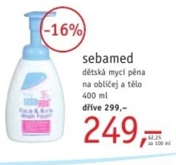 Sebamed, dětská mycí pěna na obličej a tělo