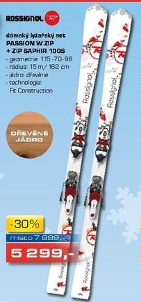 dámský sjezdový set ROSSIGNOL Passion W ZIP  ZIP SAPHIR 