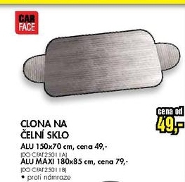 clona na čelní sklo ALU 150x70cm