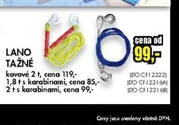 tažné lano kovové