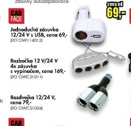 jednoduchá zásuvka do zapalovače s USB 