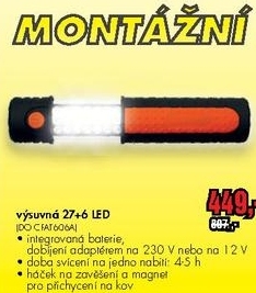montážní lampa 27 6 LED
