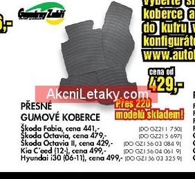 přesné gumové koberce ŠKODA