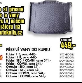 přesné gumové vany do aut ŠKODA