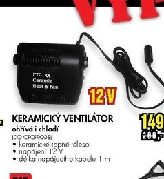 keramický ventilátor 12V