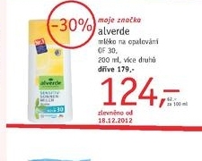 Alverde, mléko na opalování OF 30