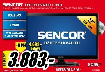 televizor FULL HD SENKOR  s DVD