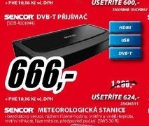 DVB-T přijímač SENCOR  s USB
