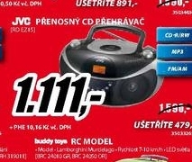 přenosný radiopřijímač JVC s CD přehrávačem 