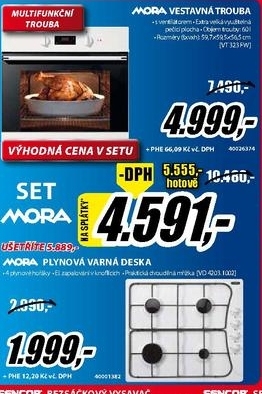 vestavná trouba MORA , varná plynová deska MORA