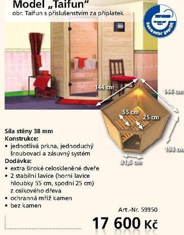 dřevěná sauna Taifun 