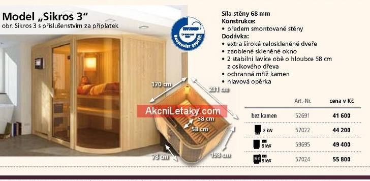 dřřevěná sauna Siros 3 s mříží kamen