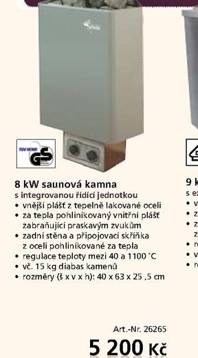 8 kw saunová kamna s diabas kameny