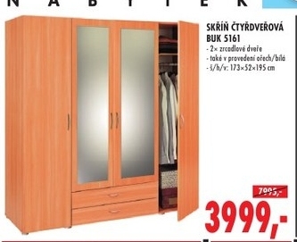 Skříň čtyřdveřová, buk
