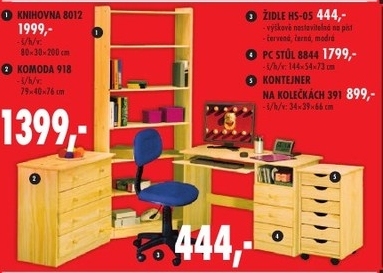 PC stůl, masiv borovice
