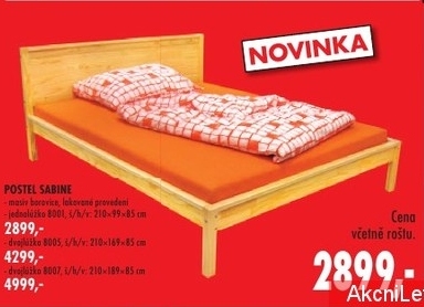 Sabine, postel včetně roštu
