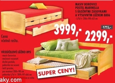 Marinella,  postel s úložnými zásuvkami